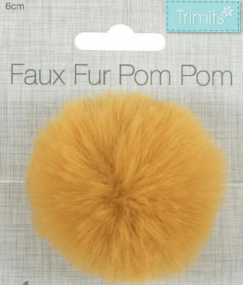 Mustard Faux Fur 6cm PomPom