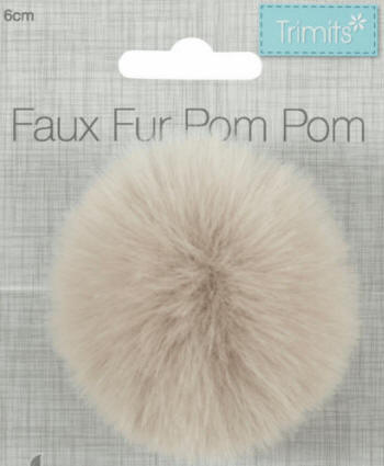 Natural Faux Fur 6cm PomPom