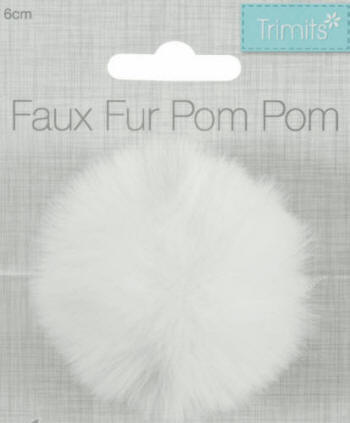 White Faux Fur 6cm PomPom