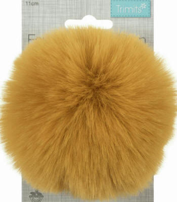 Mustard Faux Fur 11cm PomPom