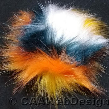 Black, Orange, Yellow Faux Fur 12cm PomPom