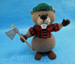 Lumberjack Beaver knitted toy