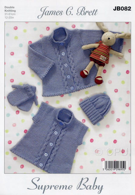 Cardigan, Waistcoat, Hat & Mittens