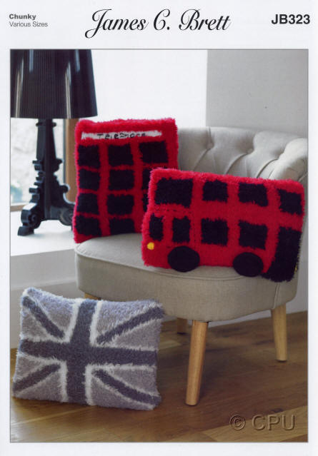 Telephone Box Cushion, London Bus Cushion, Union Jack Cushion
