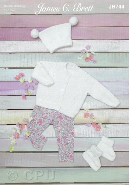 Cardigan, Booties and Hat
