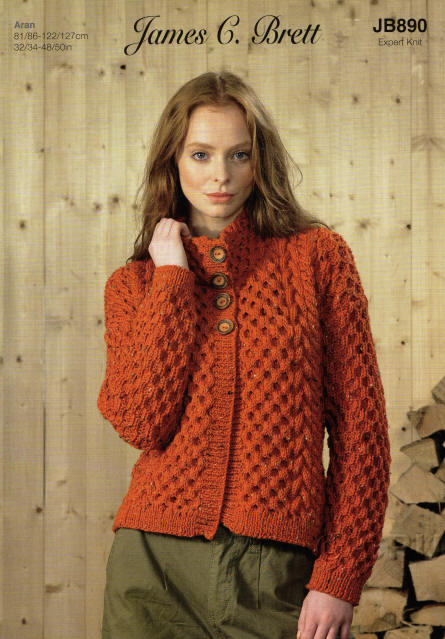 Knitted Ladies Cabled Cardigan 