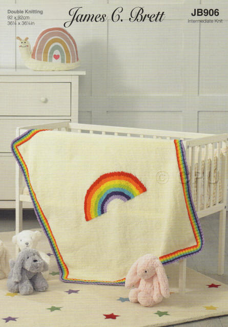 Baby Blanket with motif of a Rainbow 