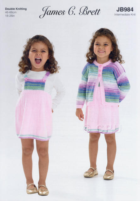 Knitted Pinafore Dress and Cardigan 