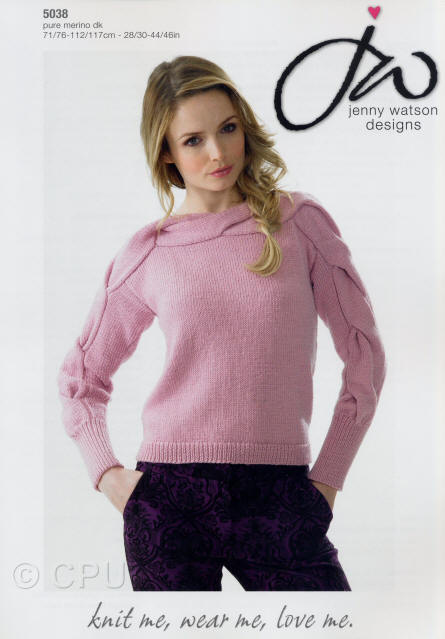 Ladies Sweater with Cable Details