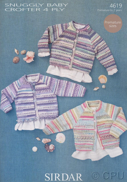 Knitted Plain, Eyelet Border & Shaped Edge Cardigans