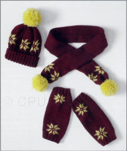 Knitted Jacket, Hat, Scarf and Leg Warmers