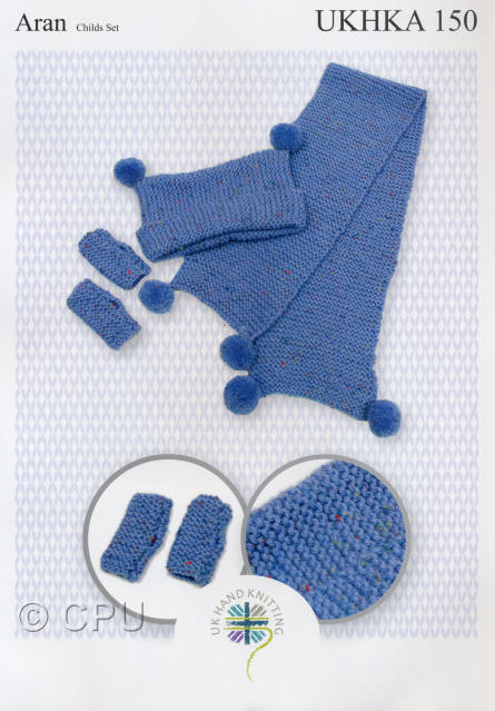 Knitted Hat, Scarf and Mitts Set