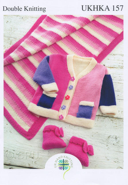 Knitted Jacket, Pram Rug and Bootees
