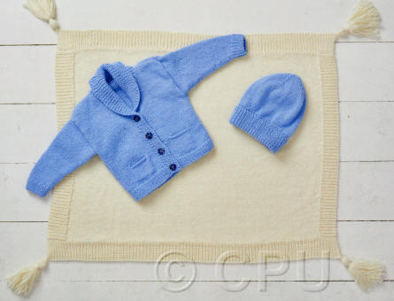 Knitted Jacket, Blanket & Hat