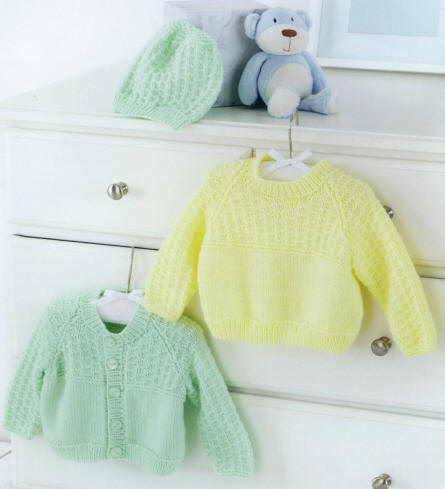 Knitted Cardigan, Sweater & Hat
