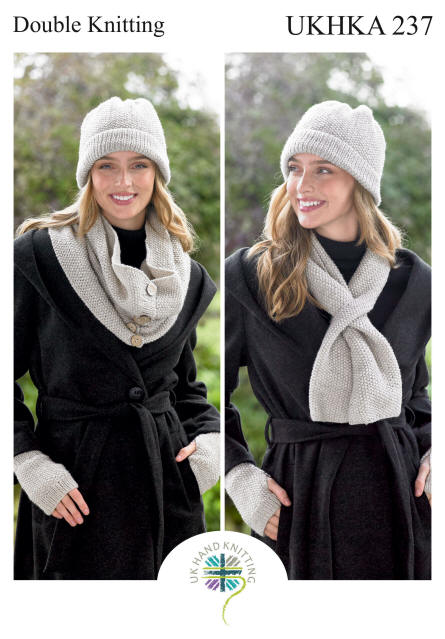 Knitted Adult Hat, Scarf and Gloves