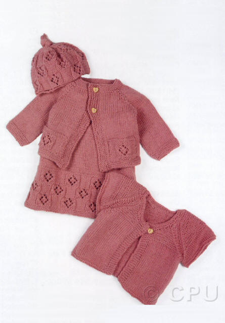 Knitted Dress, Cardigans and Hat