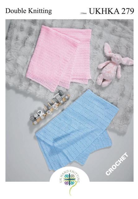 Blue Crochet Blanket and Pink Crochet Blanket with lacy edges