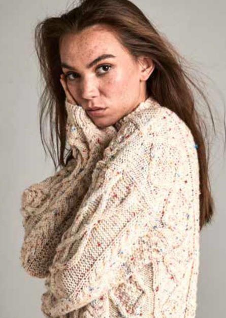 Knitted Ladies Cable Sweater - Colour shown is Meadow (5701)