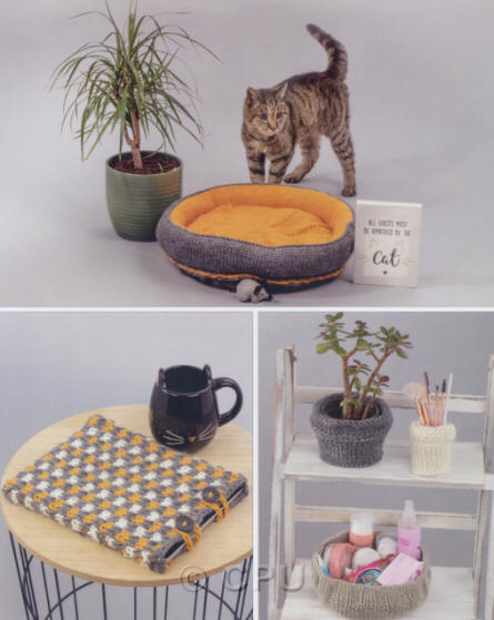 Knitted Cat Bed, Tablet Case, Pot Covers and Holders