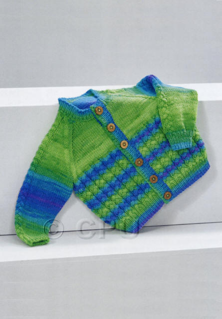 Knitted Boys Cardigan in Wendy Giggles DK shade WG14