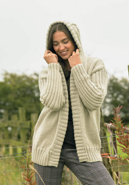 Ladies Knitted Hooded Jacket