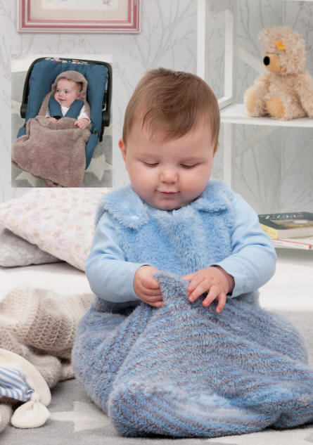 Knitted Snuggle Bag and Car Seat Blanket