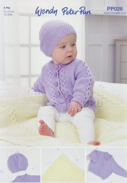 Knitted Cardigan, Hat and Blanket