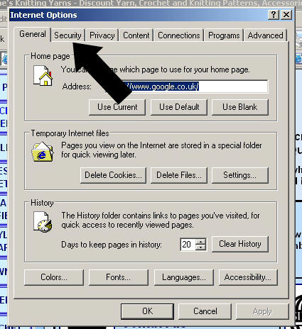 3. Click the Security Tab