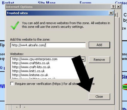 10. Click the Close Button