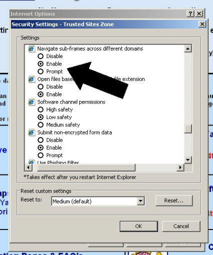 8. Navigate sub-frames